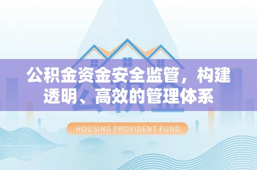 沈阳公积金资金安全监管，构建透明、高效的管理体系