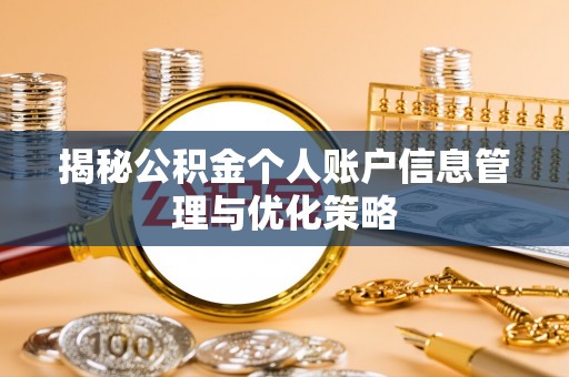 沈阳揭秘公积金个人账户信息管理与优化策略