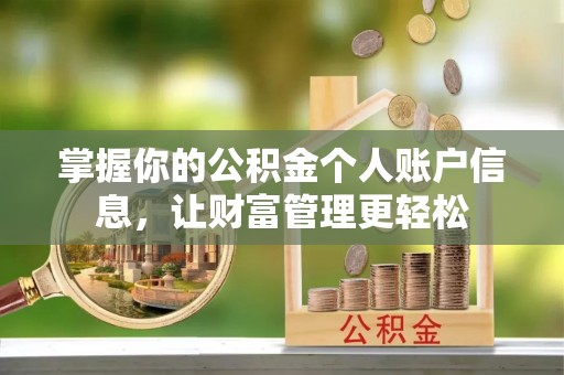 沈阳掌握你的公积金个人账户信息，让财富管理更轻松