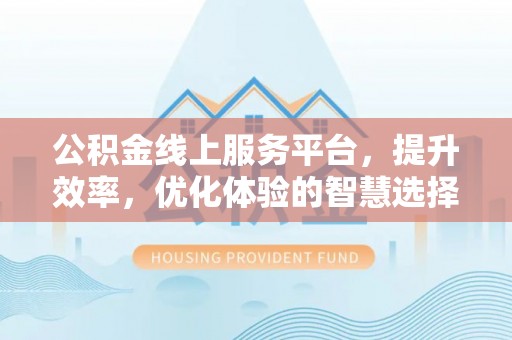 沈阳公积金线上服务平台，提升效率，优化体验的智慧选择